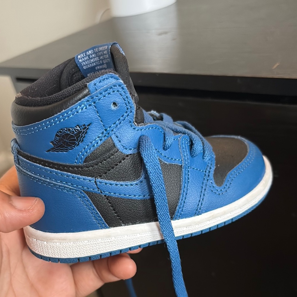 Jordan Blue and Black High-Top Sneakers